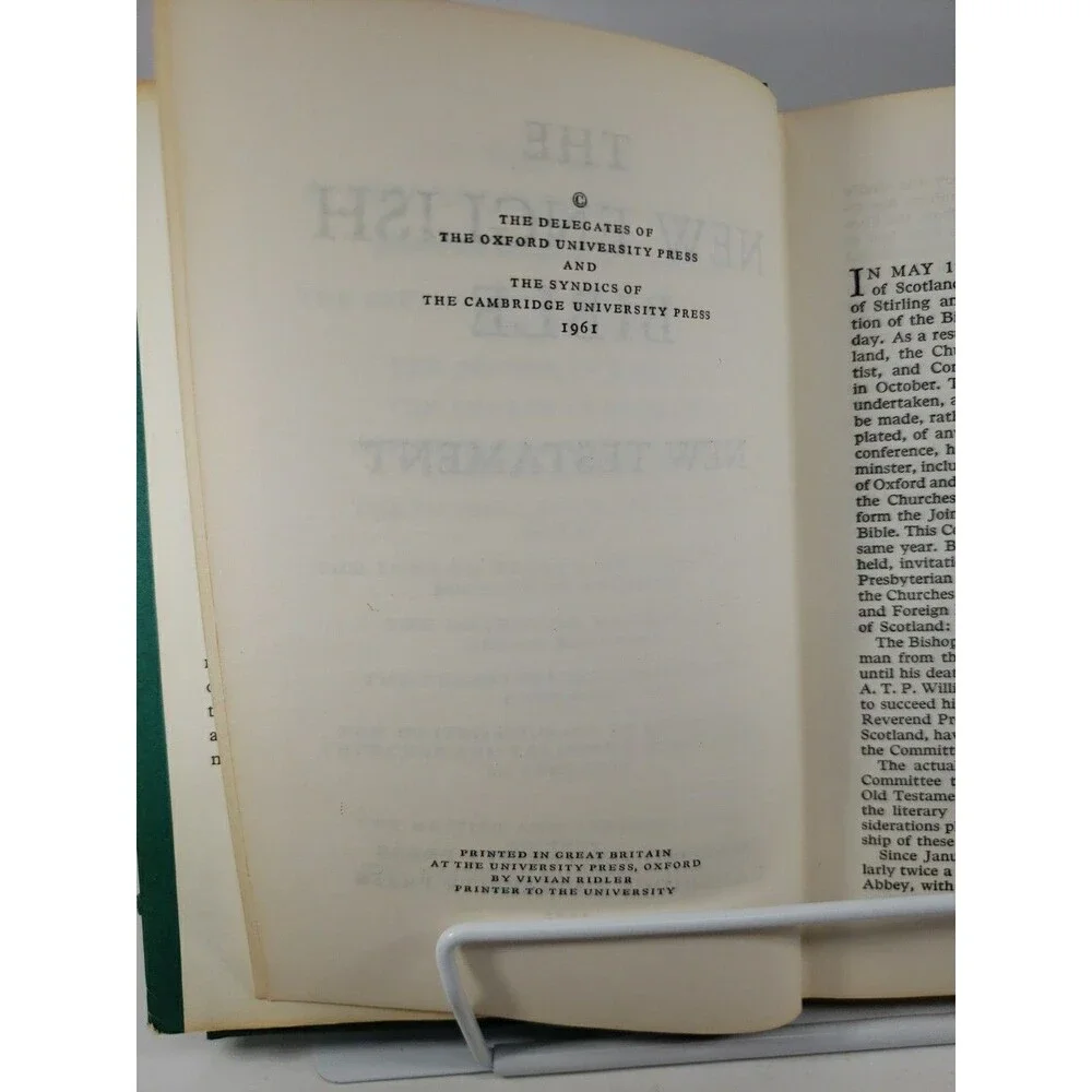The New English Bible New Testament 1961 Popular Edition Hard Cover Dust Jacket